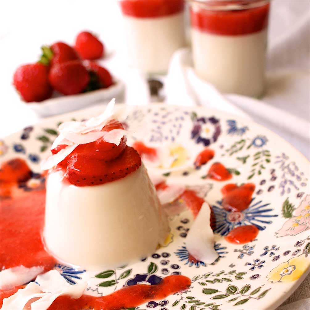 Panna Cotta, Panna Coco, Erdbeeren, Kokos , vegan, foodfreshion, Graz food blog