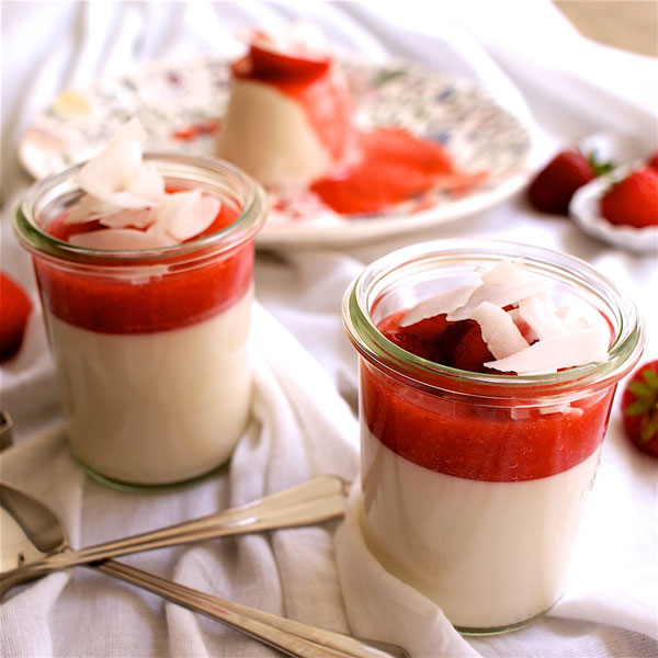 Panna Cotta, Panna Coco, Erdbeeren, Kokos , vegan, foodfreshion, Graz food blog
